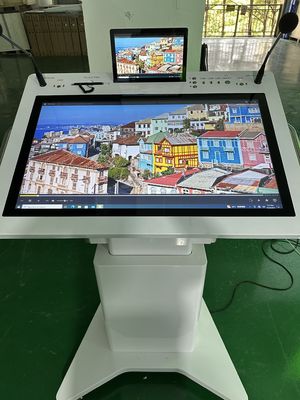 Smart dubbel scherm AIO vergaderpodium 32 "vensters interactieve PCAP plus 10 " lcd-display monitor leerstoel