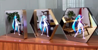 Holografische 3D het Hologramkiosk van de Spiegelvertoning voor de Reclame van LEIDEN Licht