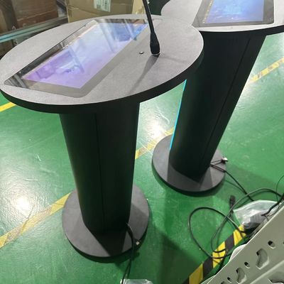 Multimedia digitaal podium 13,3 inch pccap touch lcd podium luidspreker versterker en draadloze microfoon voor vergaderingen