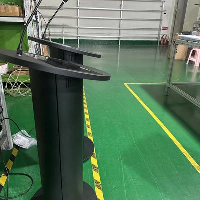 Multimedia digitaal podium 13,3 inch pccap touch lcd podium luidspreker versterker en draadloze microfoon voor vergaderingen