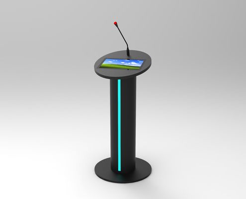 Multimedia digitaal podium 13,3 inch pccap touch lcd podium luidspreker versterker en draadloze microfoon voor vergaderingen