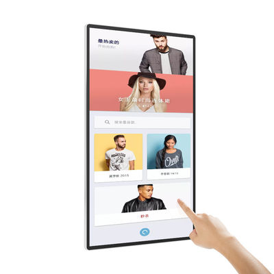 65 inch 4K Ultra HD Muur gemonteerd digitaal signage met 4mm/10mm gespleten randen en infrarood touch panel