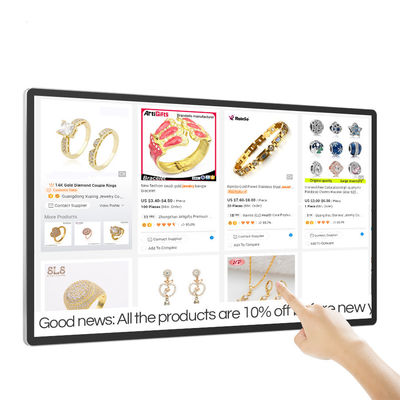 65 inch 4K Ultra HD Muur gemonteerd digitaal signage met 4mm/10mm gespleten randen en infrarood touch panel