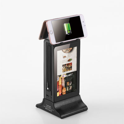 Zwarte 10 inch Advanced L-vormige Desktop HD LCD Screen Advertising Player met Menu Power Bank