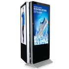 55 duimvloer die dubbel zijtouch screen digitaal signage slim kiosk zwart wit voor facultatief bevinden zich