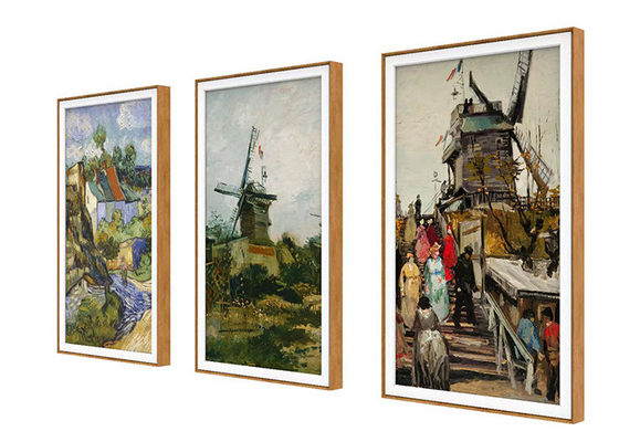 Houten Art Frame Digital Signage Vertical 55In BC5000 met Android-Kader LCD